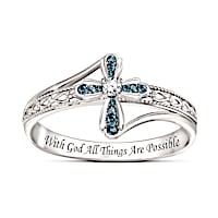 Blue And White Diamond Heavenly Grace Ring