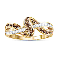 "Luxury In Mocha" And White Diamond Ring
