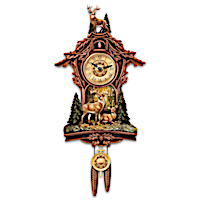 Whitetail Gathering Cuckoo Clock