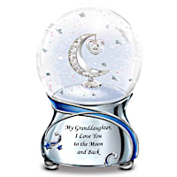 Granddaughter, I Love You To The Moon Musical Glitter Globe