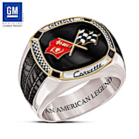 "Corvette: The Legend" Men's Solid Stainless Steel Ring