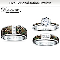 4.5-Carat Camo Personalized Wedding Ring Set