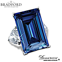 "The American Dream" Diamonesk Simulated Blue Sapphire Ring