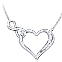 "My Sister, My Friend" Engraved Heart Necklace With Crystals