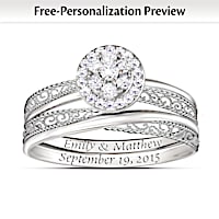 Love's Embrace Personalized Diamond Bridal Ring Set