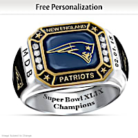 Super Bowl XLIX Champions Patriots Personalized Men's Ring