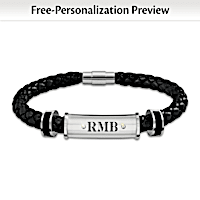 My Son, My Pride, My Joy Personalized Leather Men's Bracelet