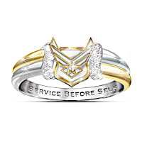 U.S. Air Force Embrace Diamond Ring With Sculpted Emblem