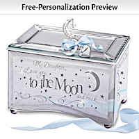 "Daughter, I Love You To The Moon" Personalized Music Box