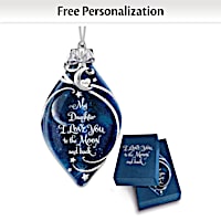 Daughter, I Love You To The Moon Personalized Ornament