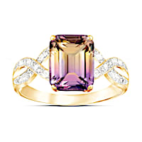 "Sunset Oasis" Ametrine And 12-Diamond Ring
