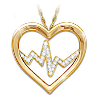 "Heart Of A Nurse" Pendant Necklace With Crystals