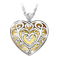 "Glowing With Beauty" Engraved Granddaughter Diamond Pendant