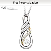 "I Love You" Brilliant Motions Personalized Diamond Pendant