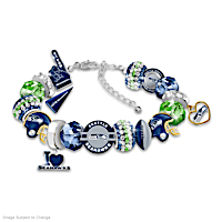 "Fashionable Fan" Seahawks Beaded Charm Bracelet