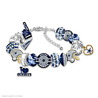 "Fashionable Fan" Cowboys Beaded Charm Bracelet