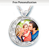 Crystal Pendant Necklace Personalized With Your Family Photo