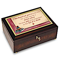 "Teachers Are The Heart Of Learning" Music Box And Poem Card