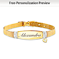 7-Diamond Love For My Daughter Personalized Bracelet