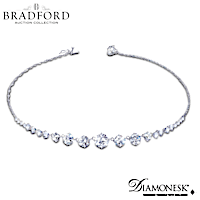 "Royal Cascade" Sterling Silver Diamonesk Necklace