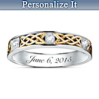 Irish Trinity Knot Personalized Men's Wedding Ring