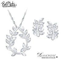 Bob Mackie Diamonesk Pendant Necklace And Earrings Set