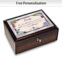 "Blessed First Communion" Personalized Wood-Tone Music Box