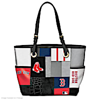 Boston Red Sox Patchwork Tote Bag With Team Logos