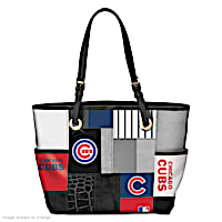 Chicago Cubs Patchwork Tote Bag With Team Logos