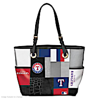 Texas Rangers Patchwork Tote Bag With Team Logos