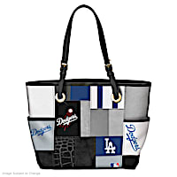 Los Angeles Dodgers Patchwork Tote Bag With Team Logos