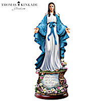 Thomas Kinkade Hail Mary Full Of Grace Illuminated Sculpture