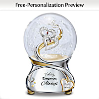 "Today Tomorrow Always" Personalized Musical Glitter Globe