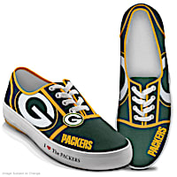 NFL-Licensed Green Bay Packers Women's Canvas Sneakers