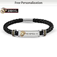 "USMC Semper Fi" Personalized Women's ID Bracelet