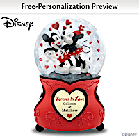 Disney "Forever In Love" Personalized Musical Glitter Globe