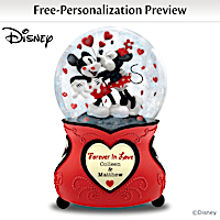 Disney Forever In Love Personalized Glitter Globe