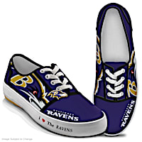 NFL-Licensed Baltimore Ravens Women's Canvas Sneakers
