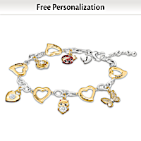 "I Wish You" Personalized Charm Bracelet For Granddaughters