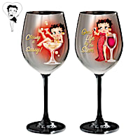 Betty Boop "Classy And Sassy" Wine Glasses: Set Of 2