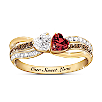 Our Sweet Love Diamond And Garnet Ring