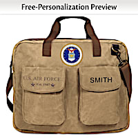 U.S. Air Force Personalized Canvas Messenger Tote Bag