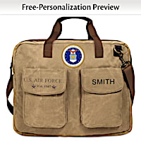 U.S. Air Force Name Personalized Canvas Messenger Tote Bag