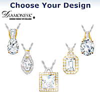 "Touch Of Gold" Diamonesk Necklace: Choice Of 5 Designs