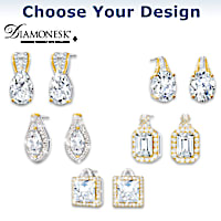 "Touch Of Gold" Diamonesk Earrings: Choice Of 5 Designs