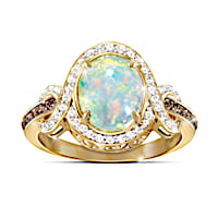 Ethiopian Opal And 58 Diamonds Queen Of Gems Ring