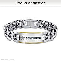 2-Diamond Dallas Cowboys Personalized Bracelet