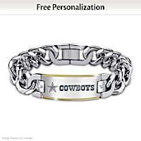 Dallas Cowboys Personalized Diamond ID Bracelet