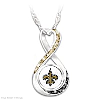 "New Orleans Saints Forever" Infinity Pendant Necklace