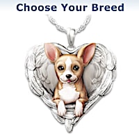 "Dogs Are Angels" Pendant Necklace: Choose Your Breed
